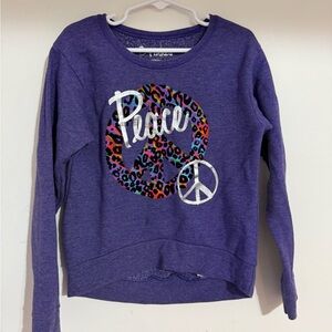 Justice Purple Peace Sign Sweatshirt